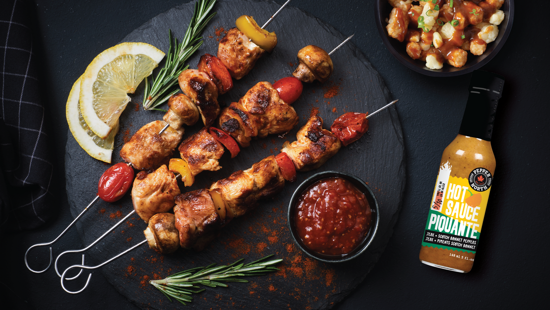 Spicy Jerk Maple Chicken with Poutine Bites