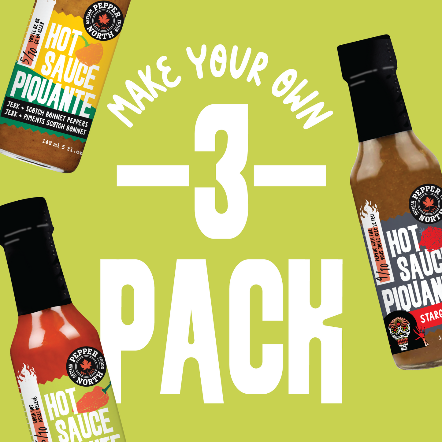Sauces piquantes sur mesure - Pack de 3