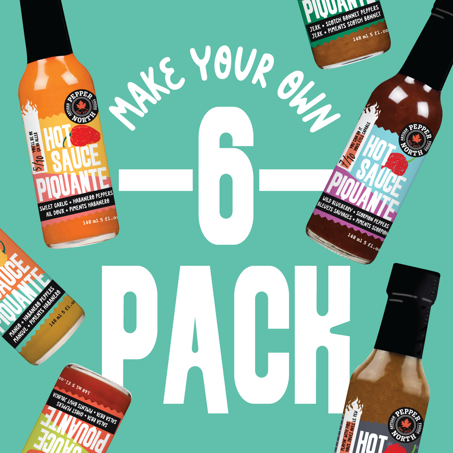 Custom Built - 6 Pack - Hot Sauces
